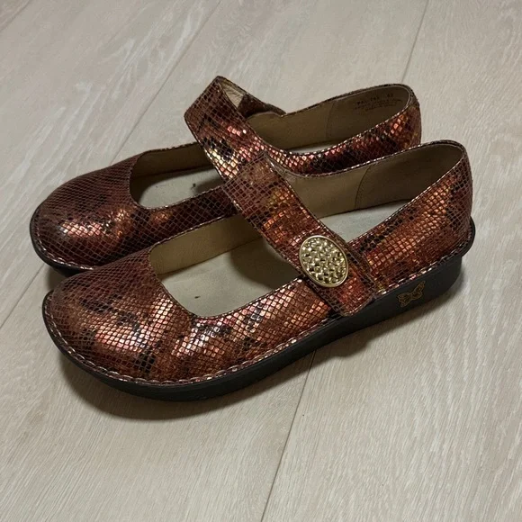 Alegria Copper Textured Mary Jane Dress Shoes - Picture 2 of 11